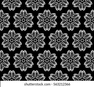 Modern stylish texture. Repeating abstract background with chaotic strokes.Vector monochrome seamless pattern