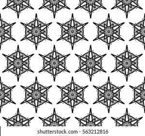 Modern stylish texture. Repeating abstract background with chaotic strokes.Vector monochrome seamless pattern