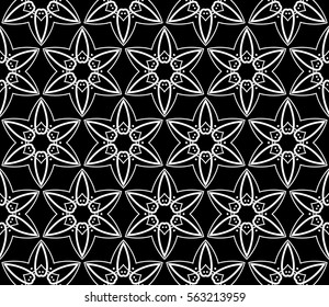 Modern stylish texture. Repeating abstract background with chaotic strokes.Vector monochrome seamless pattern