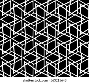 Modern stylish texture. Repeating abstract background with chaotic strokes.Vector monochrome seamless pattern