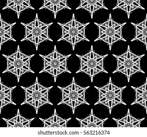 Modern stylish texture. Repeating abstract background with chaotic strokes.Vector monochrome seamless pattern