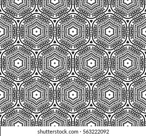 Modern stylish texture. Repeating abstract background with chaotic strokes.Vector monochrome seamless pattern