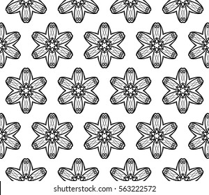 Modern stylish texture. Repeating abstract background with chaotic strokes.Vector monochrome seamless pattern