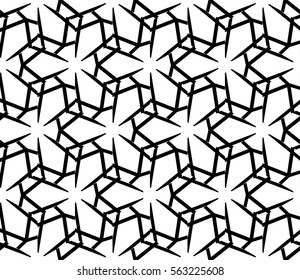 Modern stylish texture. Repeating abstract background with chaotic strokes.Vector monochrome seamless pattern