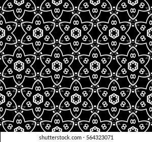 Modern stylish texture. Repeating abstract background with chaotic strokes.Vector monochrome seamless pattern