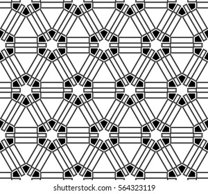 Modern stylish texture. Repeating abstract background with chaotic strokes.Vector monochrome seamless pattern