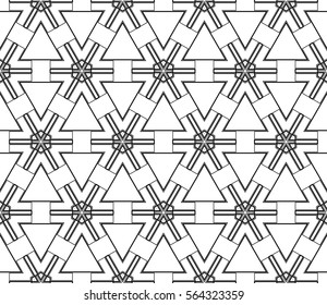 Modern stylish texture. Repeating abstract background with chaotic strokes.Vector monochrome seamless pattern