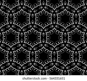 Modern stylish texture. Repeating abstract background with chaotic strokes.Vector monochrome seamless pattern