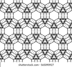 Modern stylish texture. Repeating abstract background with chaotic strokes.Vector monochrome seamless pattern