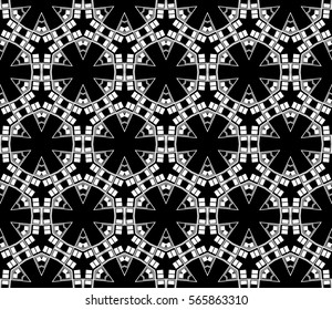 Modern stylish texture. Repeating abstract background with chaotic strokes.Vector monochrome seamless pattern