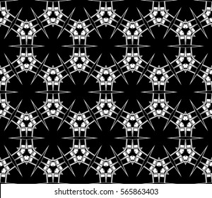 Modern stylish texture. Repeating abstract background with chaotic strokes.Vector monochrome seamless pattern