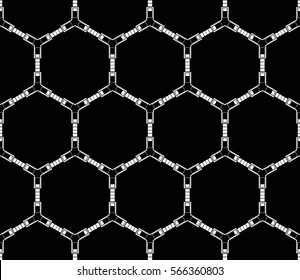 Modern stylish texture. Repeating abstract background with chaotic strokes.Vector monochrome seamless pattern