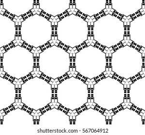 Modern stylish texture. Repeating abstract background with chaotic strokes.Vector monochrome seamless pattern