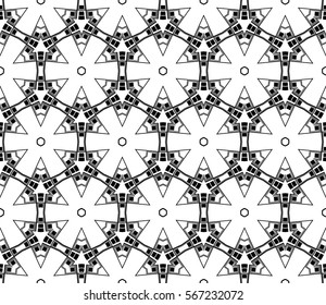 Modern stylish texture. Repeating abstract background with chaotic strokes.Vector monochrome seamless pattern