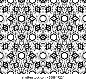 Modern stylish texture. Repeating abstract background with chaotic strokes.Vector monochrome seamless pattern
