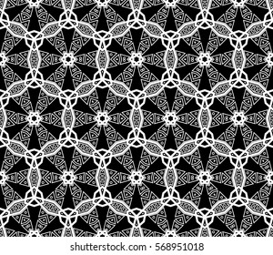 Modern stylish texture. Repeating abstract background with chaotic strokes.Vector monochrome seamless pattern