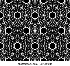Modern stylish texture. Repeating abstract background with chaotic strokes.Vector monochrome seamless pattern