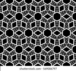 Modern stylish texture. Repeating abstract background with chaotic strokes.Vector monochrome seamless pattern