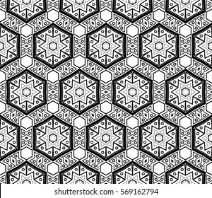 Modern stylish texture. Repeating abstract background with chaotic strokes.Vector monochrome seamless pattern