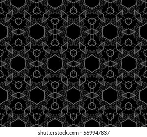 Modern stylish texture. Repeating abstract background with chaotic strokes.Vector monochrome seamless pattern