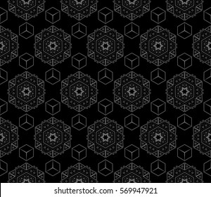 Modern stylish texture. Repeating abstract background with chaotic strokes.Vector monochrome seamless pattern