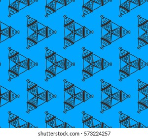 Modern stylish texture. Repeating abstract background with chaotic strokes.Vector monochrome seamless pattern