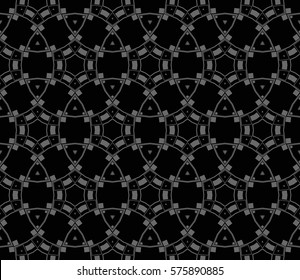 Modern stylish texture. Repeating abstract background with chaotic strokes.Vector monochrome seamless pattern