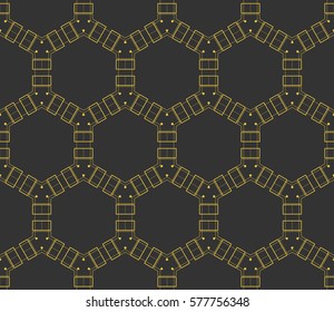 Modern stylish texture. Repeating abstract background with chaotic strokes.Vector monochrome seamless pattern