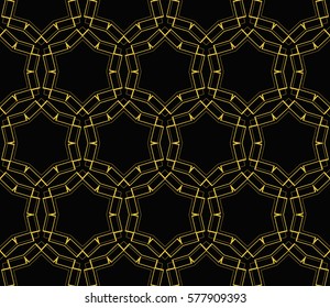 Modern stylish texture. Repeating abstract background with chaotic strokes.Vector monochrome seamless pattern