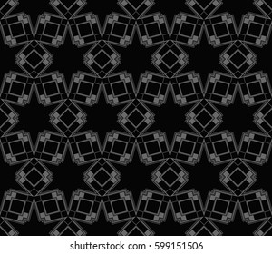 Modern stylish texture. Repeating abstract background with chaotic strokes.Vector monochrome seamless pattern