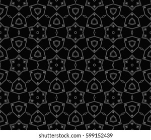 Modern stylish texture. Repeating abstract background with chaotic strokes.Vector monochrome seamless pattern