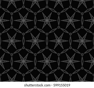 Modern stylish texture. Repeating abstract background with chaotic strokes.Vector monochrome seamless pattern