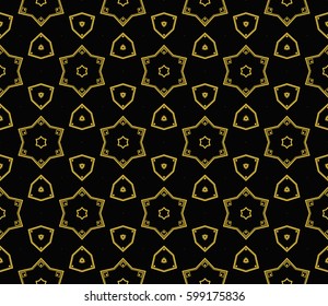 Modern stylish texture. Repeating abstract background with chaotic strokes.Vector monochrome seamless pattern