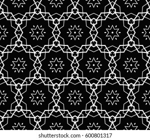 Modern stylish texture. Repeating abstract background with chaotic strokes.Vector monochrome seamless pattern