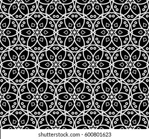 Modern stylish texture. Repeating abstract background with chaotic strokes.Vector monochrome seamless pattern