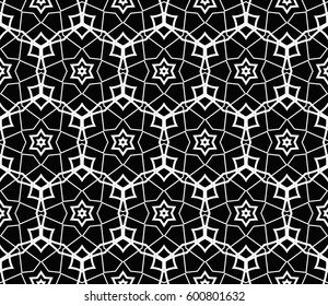 Modern stylish texture. Repeating abstract background with chaotic strokes.Vector monochrome seamless pattern