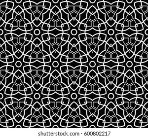 Modern stylish texture. Repeating abstract background with chaotic strokes.Vector monochrome seamless pattern