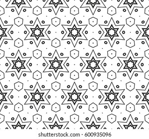 Modern stylish texture. Repeating abstract background with chaotic strokes.Vector monochrome seamless pattern