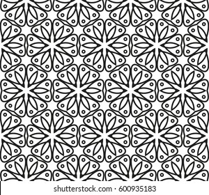 Modern stylish texture. Repeating abstract background with chaotic strokes.Vector monochrome seamless pattern