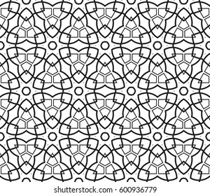 Modern stylish texture. Repeating abstract background with chaotic strokes.Vector monochrome seamless pattern