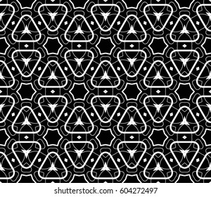 Modern stylish texture. Repeating abstract background with chaotic strokes.Vector monochrome seamless pattern