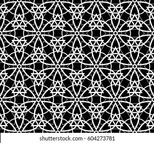 Modern stylish texture. Repeating abstract background with chaotic strokes.Vector monochrome seamless pattern