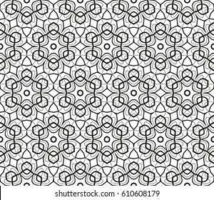 Modern stylish texture. Repeating abstract background with chaotic strokes.Vector monochrome seamless pattern
