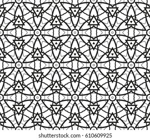 Modern stylish texture. Repeating abstract background with chaotic strokes.Vector monochrome seamless pattern
