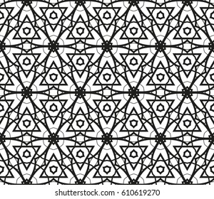 Modern stylish texture. Repeating abstract background with chaotic strokes.Vector monochrome seamless pattern