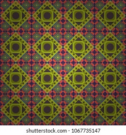 Modern stylish texture. Repeating geometric gray, blue and orange tiles. Vector seamless pattern. Trendy contemporary graphics.