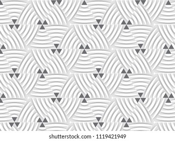 Modern stylish texture. Repeating geometric tiles from striped triangles. repeating linear petal