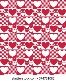 Modern stylish texture. Repeating geometric heart tiles, valentine background