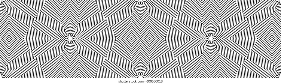 Modern stylish texture. Repeating geometric tiles, linear grid. Contemporary graphic design. Black and white tile. Vector seamless pattern.