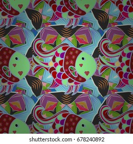 Modern stylish texture. Repeating geometric tiles with fish. Vector seamless pattern.
